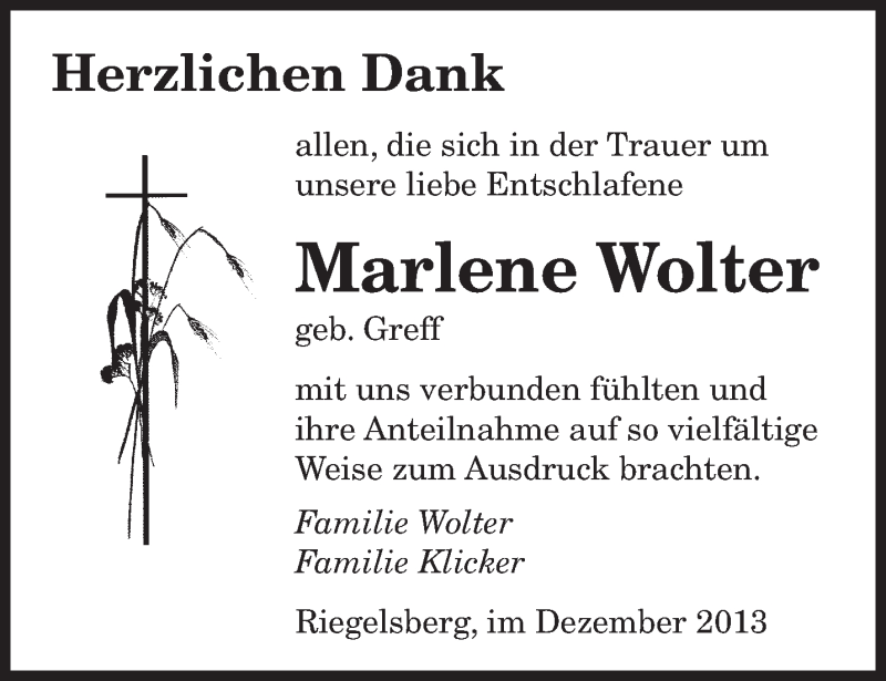 Traueranzeigen Von Marlene Wolter Saarbruecker Zeitung Trauer De