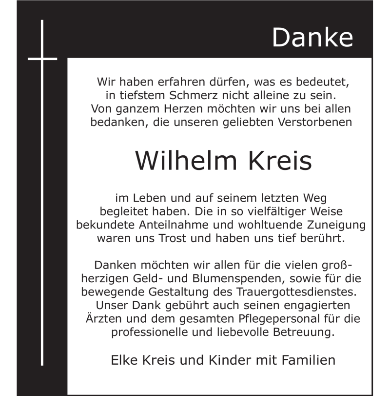 Traueranzeigen Von Wilhelm Kreis Saarbruecker Zeitung Trauer De