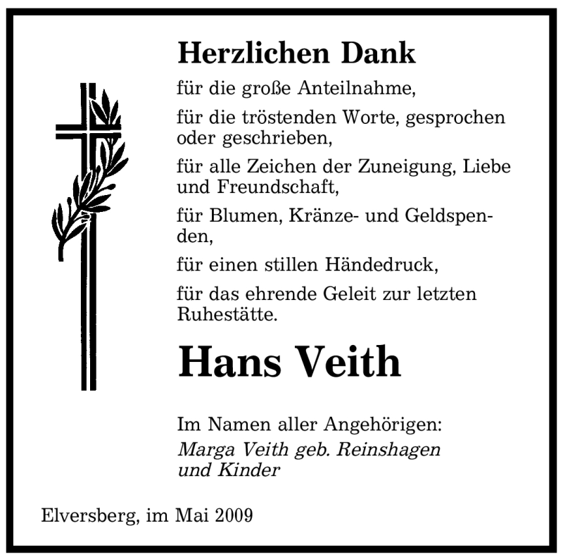 Traueranzeigen Von Hans Veith Saarbruecker Zeitung Trauer De