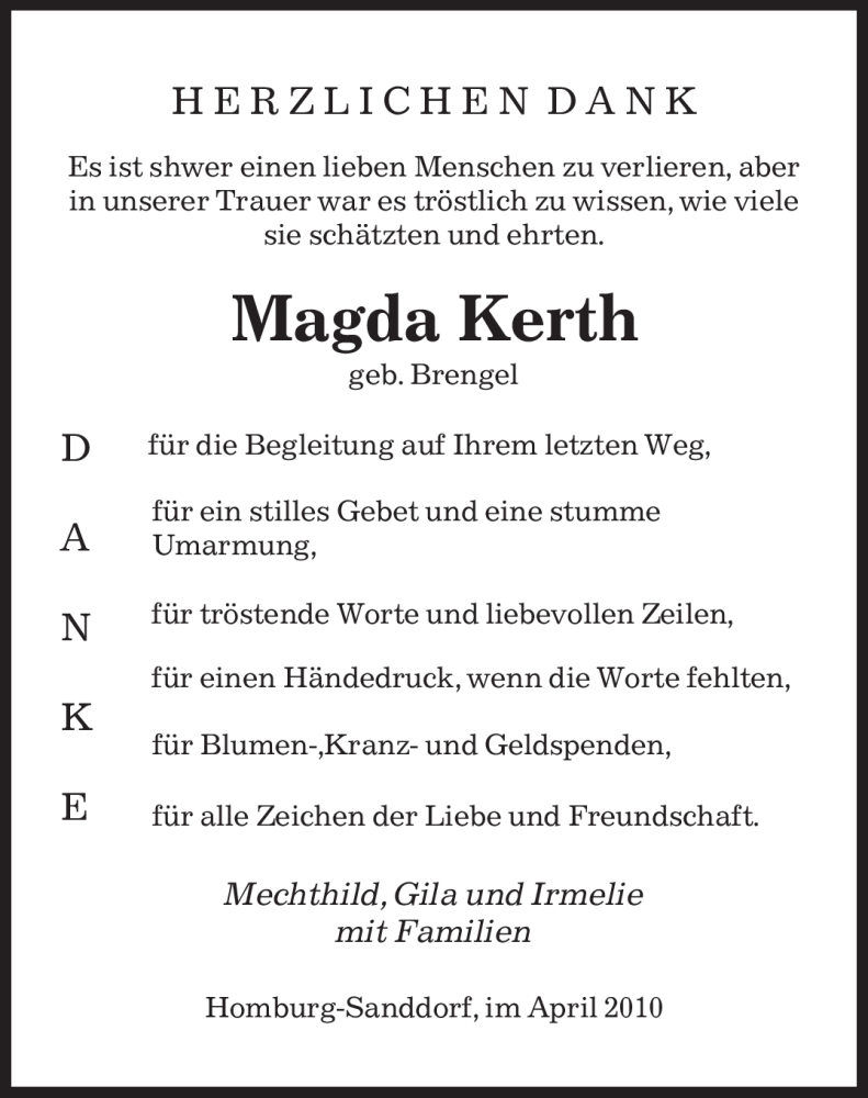 Traueranzeigen Von Magda Kerth Saarbruecker Zeitung Trauer De