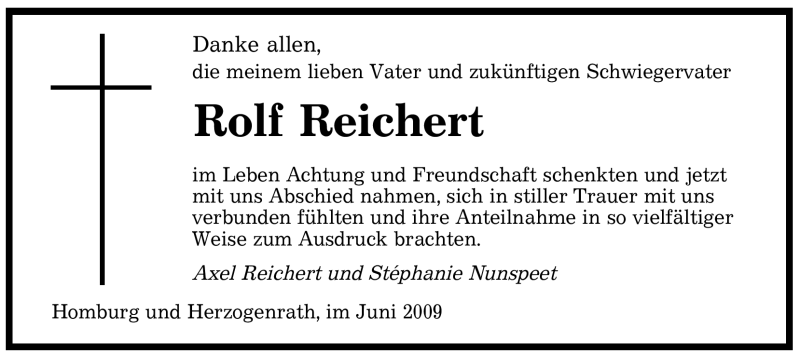 Traueranzeigen Von Rolf Reichert Saarbruecker Zeitung Trauer De