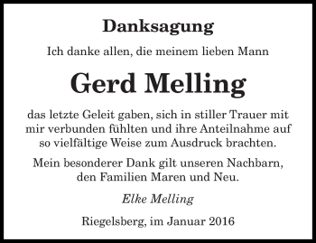 Traueranzeige von Gerd Melling von saarbruecker_zeitung