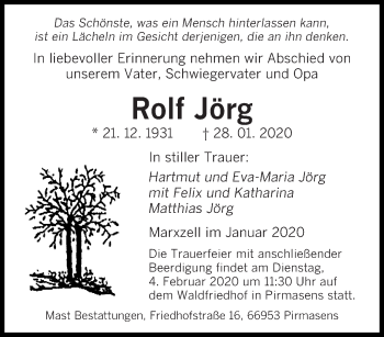 Traueranzeigen Von Rolf J Rg Saarbruecker Zeitung Trauer De