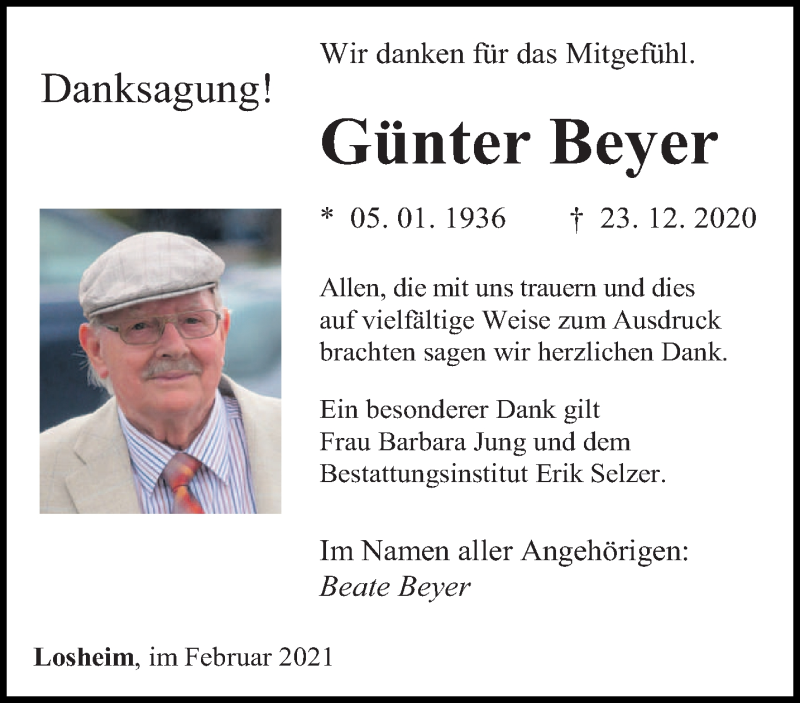 Traueranzeigen Von G Nter Beyer Saarbruecker Zeitung Trauer De