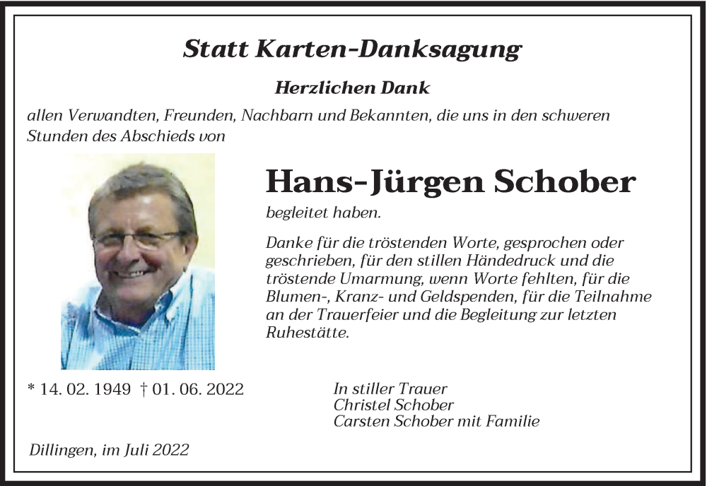 Traueranzeigen Von Hans J Rgen Schober Saarbruecker Zeitung Trauer De