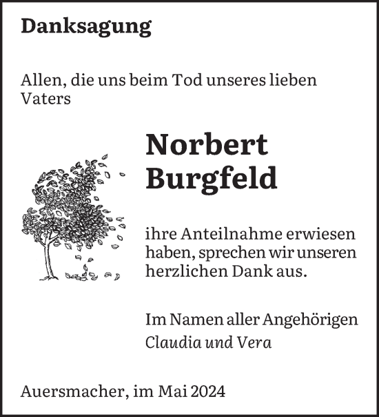 Traueranzeige von Norbert Burgfeld von saarbruecker_zeitung