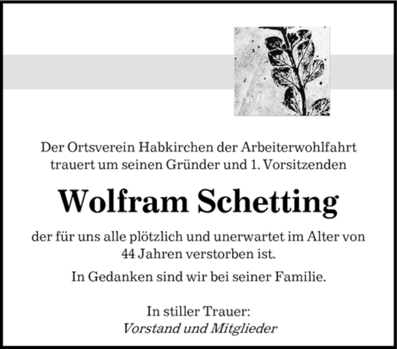  Traueranzeige für Wolfram Schetting vom 18.01.2008 aus SAARBRÜCKER ZEITUNG