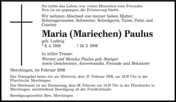 Traueranzeige von Maria Paulus von SAARBRÜCKER ZEITUNG