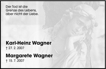 Traueranzeige von Karl-Heinz Wagner von SAARBRÜCKER ZEITUNG