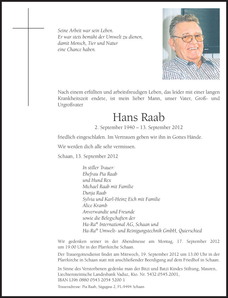  Traueranzeige für Hans Raab vom 17.09.2012 aus saarbruecker_zeitung