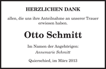 Traueranzeige von Otto Schmitt von saarbruecker_zeitung