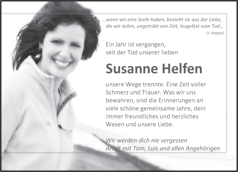  Traueranzeige für Susanne Helfen vom 20.09.2013 aus saarbruecker_zeitung