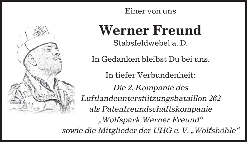  Traueranzeige für Werner Freund vom 14.02.2014 aus saarbruecker_zeitung