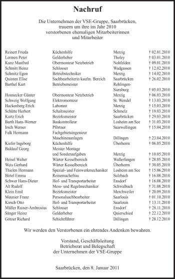 Traueranzeige von Egon Schmitt von SAARBRÜCKER ZEITUNG