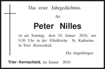 Traueranzeige von Peter Nilles 