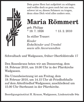 Traueranzeige von Maria Römmert von SAARBRÜCKER ZEITUNG