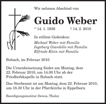 Traueranzeige von Guido Weber von SAARBRÜCKER ZEITUNG