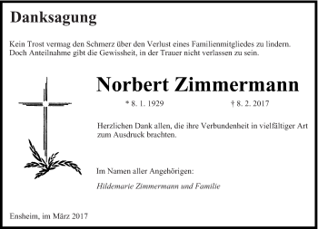 Traueranzeige von Norbert Zimmermann von saarbruecker_zeitung