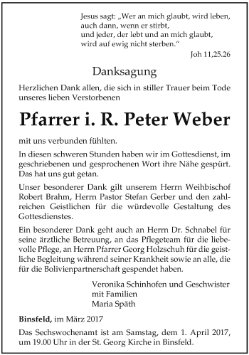 Traueranzeige von Peter Weber von saarbruecker_zeitung