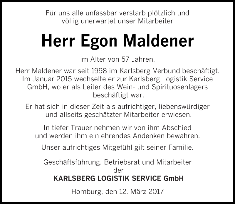  Traueranzeige für Egon Maldener vom 18.03.2017 aus saarbruecker_zeitung