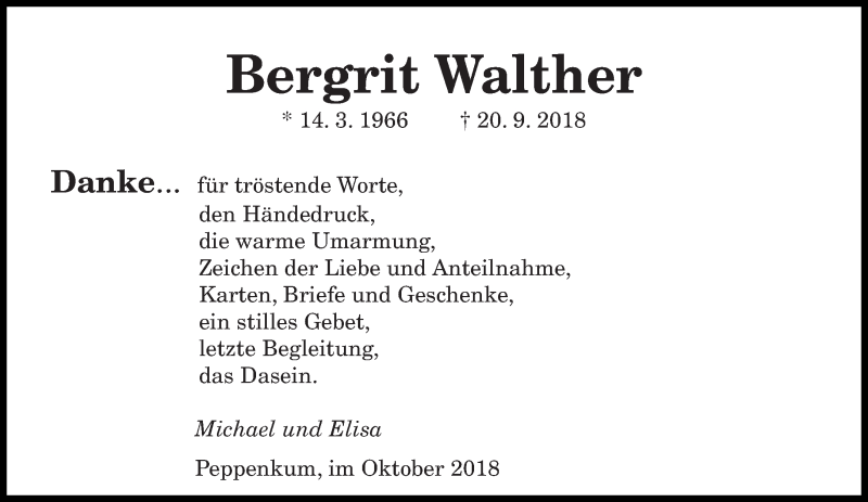  Traueranzeige für Bergrit Walther vom 20.10.2018 aus saarbruecker_zeitung
