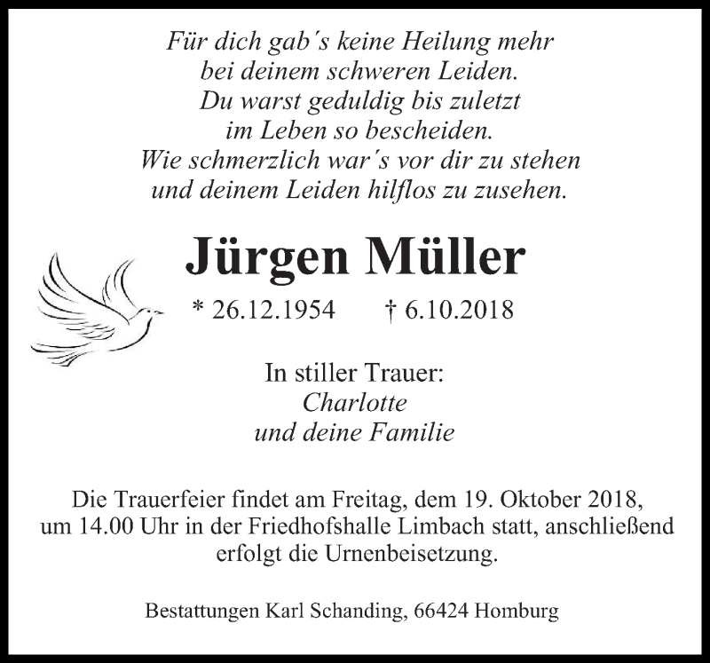 Traueranzeigen Von Jürgen Müller | Saarbruecker-Zeitung.Trauer.de