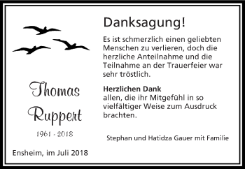 Traueranzeige von Thomas Ruppert von saarbruecker_zeitung