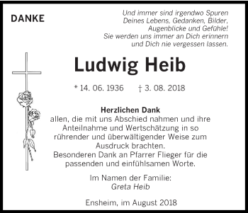 Traueranzeige von Ludwig Heib von saarbruecker_zeitung