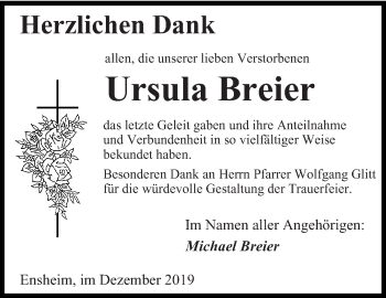 Traueranzeige von Ursula Breier von saarbruecker_zeitung