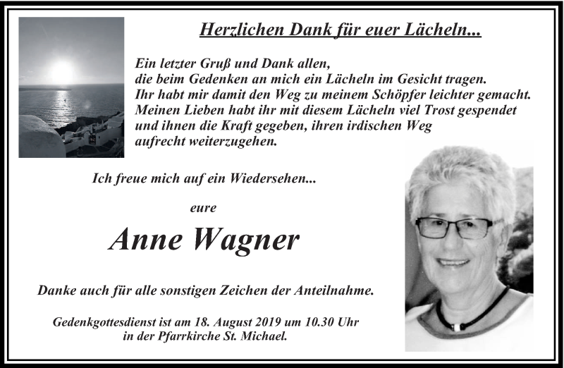  Traueranzeige für Anne Wagner vom 17.06.2019 aus saarbruecker_zeitung