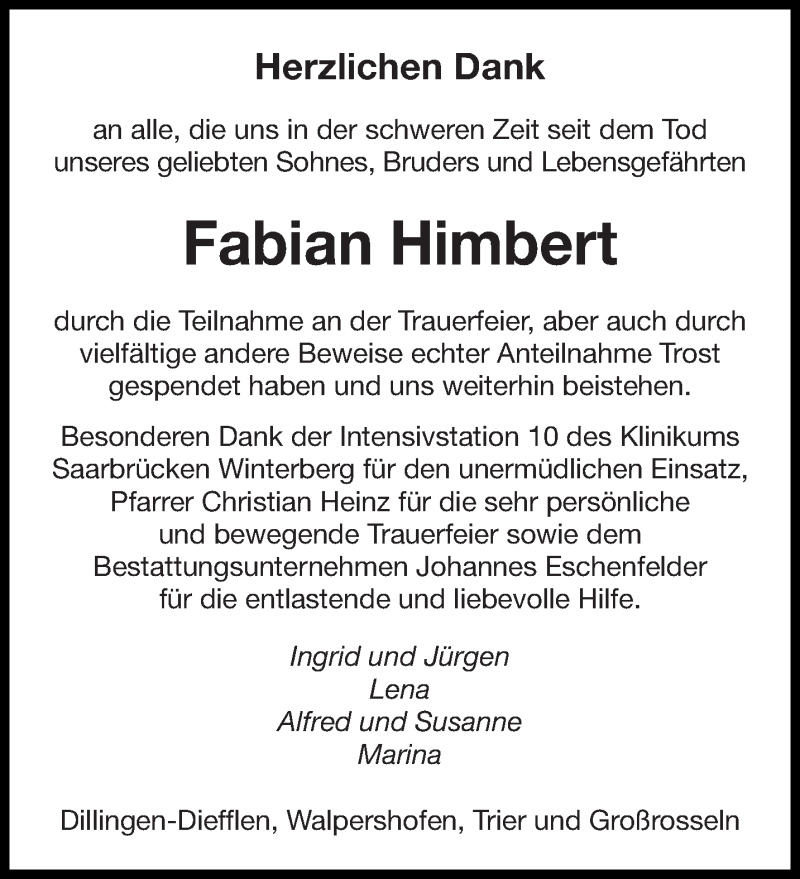  Traueranzeige für Fabian Himbert vom 13.07.2019 aus saarbruecker_zeitung