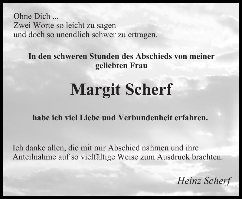  Traueranzeige für Margit Scherf vom 30.09.2020 aus saarbruecker_zeitung