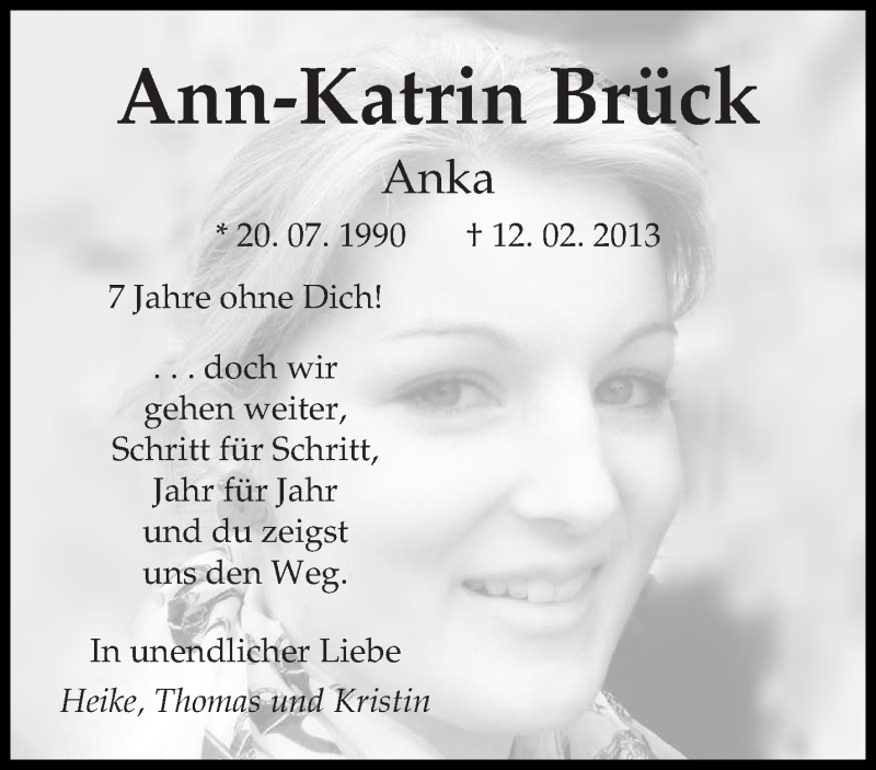  Traueranzeige für Ann-Katrin Brück vom 12.02.2020 aus saarbruecker_zeitung