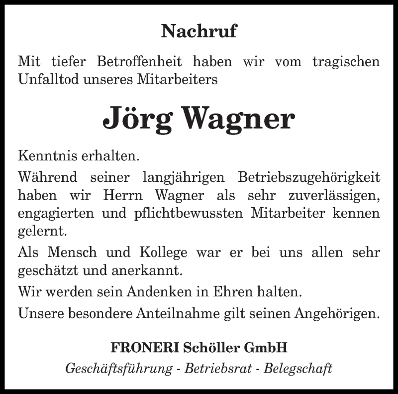  Traueranzeige für Jörg Wagner vom 15.05.2020 aus saarbruecker_zeitung
