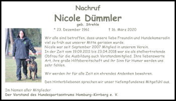 Traueranzeige von Nicole Dümmler von saarbruecker_zeitung