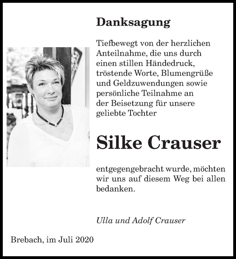  Traueranzeige für Silke Crauser vom 11.07.2020 aus saarbruecker_zeitung