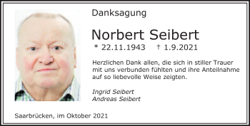 Traueranzeige von Norbert Seibert von saarbruecker_zeitung