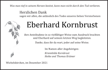 Traueranzeige von Eberhard Kornbrust von saarbruecker_zeitung