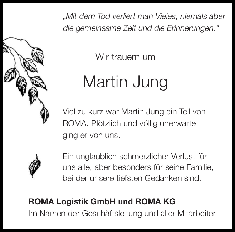  Traueranzeige für Martin Jung vom 04.03.2021 aus saarbruecker_zeitung