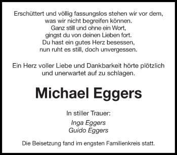 Traueranzeige von Michael Eggers von saarbruecker_zeitung
