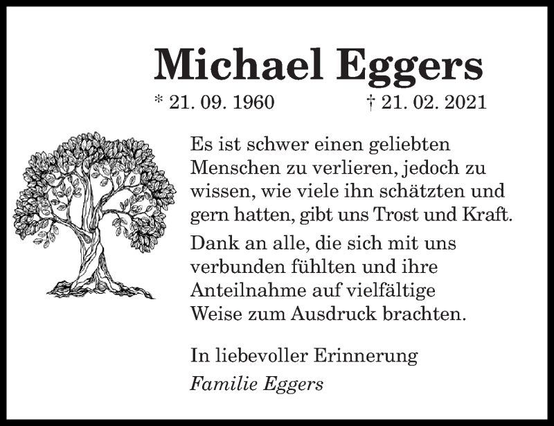  Traueranzeige für Michael Eggers vom 24.04.2021 aus saarbruecker_zeitung
