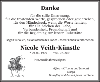 Traueranzeige von Nicole Veith-Künstle von saarbruecker_zeitung