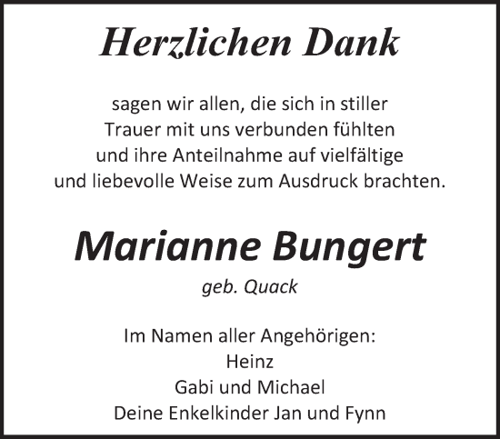 Traueranzeige von Marianne Bungert von saarbruecker_zeitung