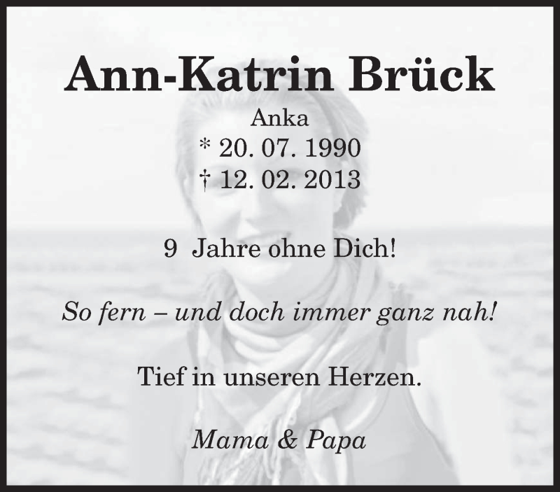  Traueranzeige für Ann-Katrin Brück vom 12.02.2022 aus saarbruecker_zeitung