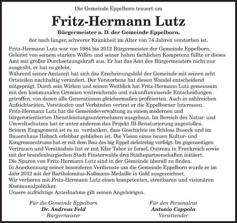  Traueranzeige für Fritz-Hermann Lutz vom 05.02.2022 aus saarbruecker_zeitung