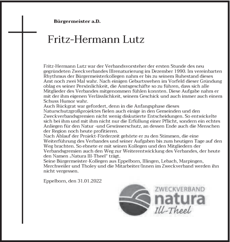  Traueranzeige für Fritz-Hermann Lutz vom 12.02.2022 aus saarbruecker_zeitung