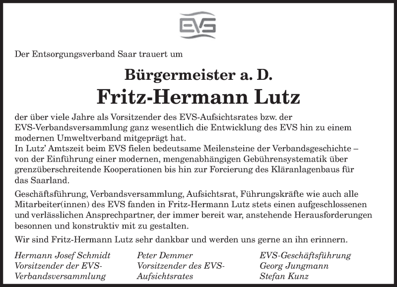  Traueranzeige für Fritz-Hermann Lutz vom 12.02.2022 aus saarbruecker_zeitung