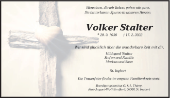 Traueranzeige von Volker Stalter von saarbruecker_zeitung