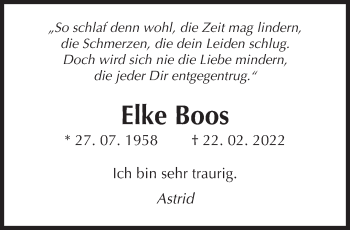 Traueranzeige von Elke Boos von saarbruecker_zeitung