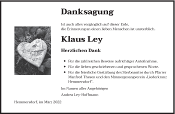 Traueranzeige von Klaus Ley von saarbruecker_zeitung